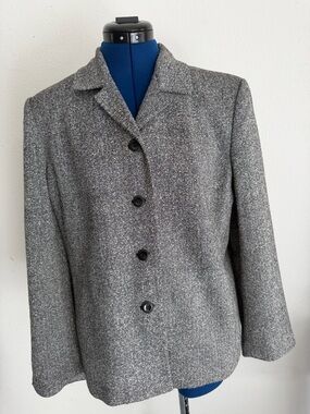 Villager by Liz Claiborne Black tweed Herringbone Jacket